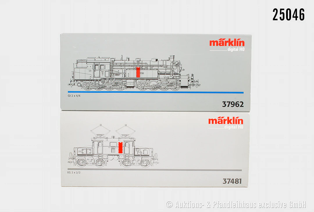 2x Märklin digital H0, K.Bay.Sts.B.: 37962 Dampflok, Gt 2x4/4, BN