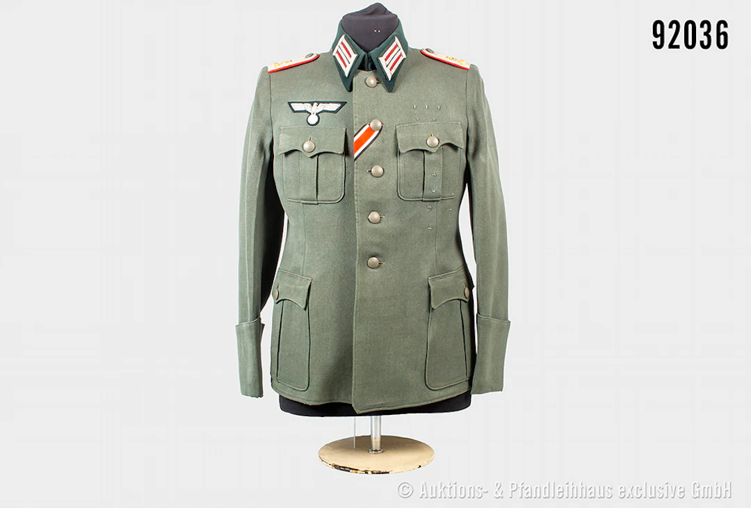 Feldbluse Oberleutnant Artillerie-Regiment 9, komplett mit Effekten