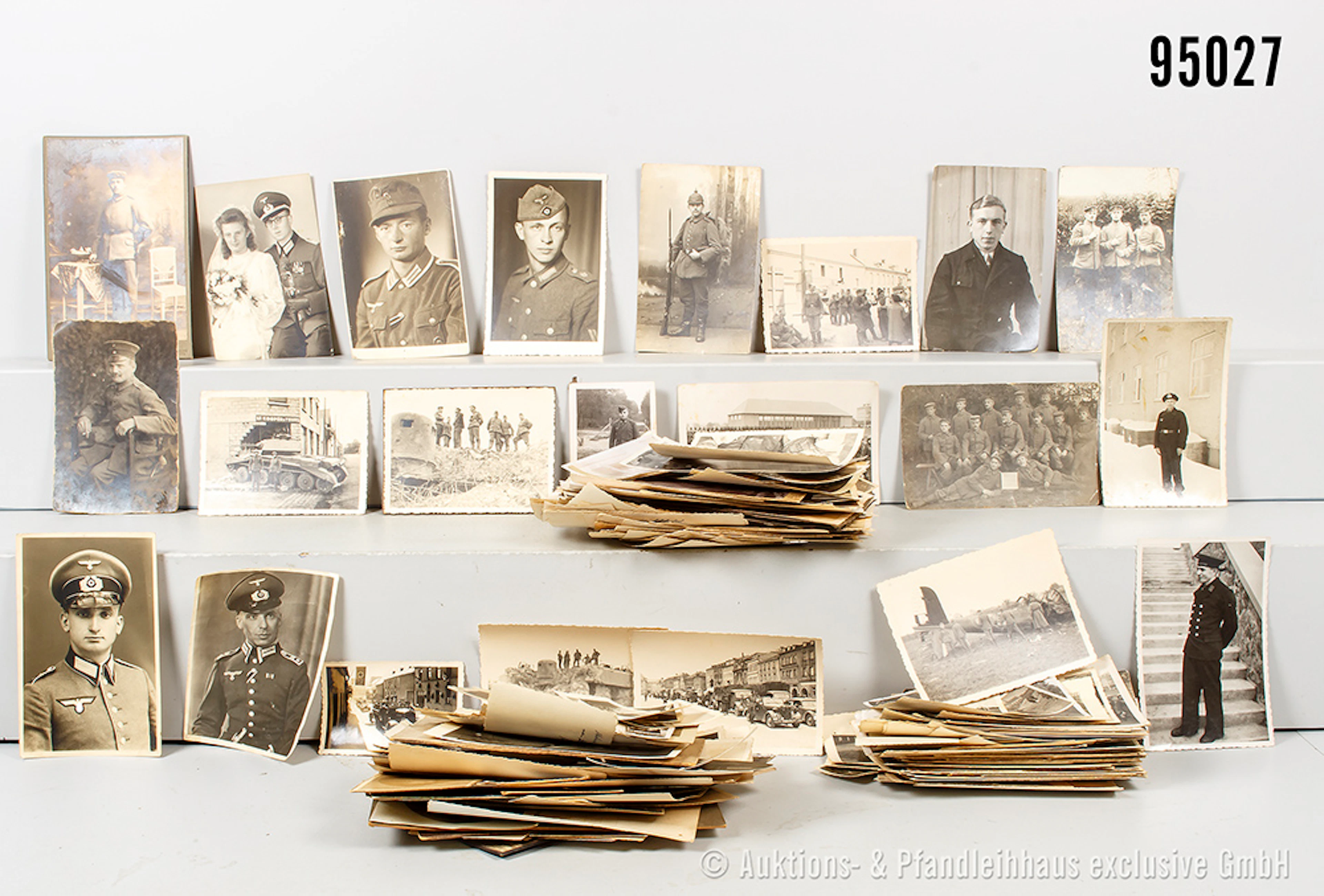 Konv. über 400 Fotos Kaiserreich, 1. WK und 2. WK, viele Portraits