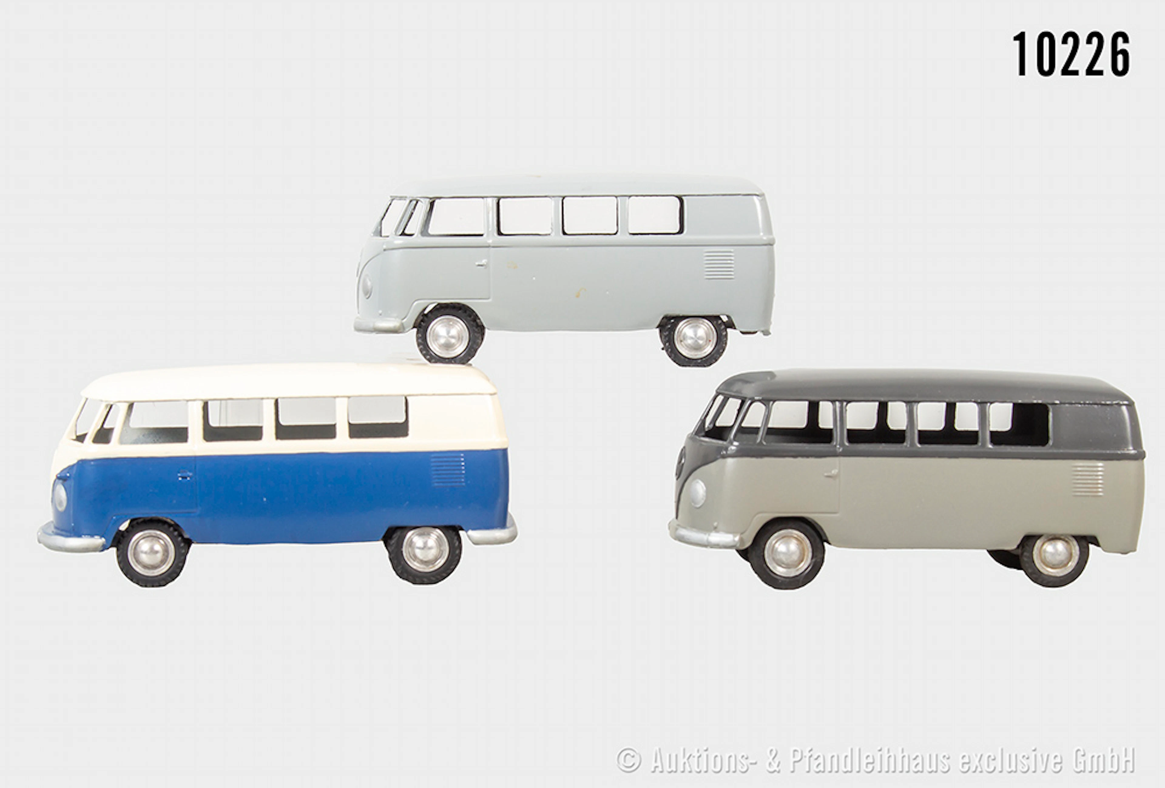 Märklin Modellfahrzeuge, Volkswagen, Metall, L 9 cm, teils übermalt, Z 1-3