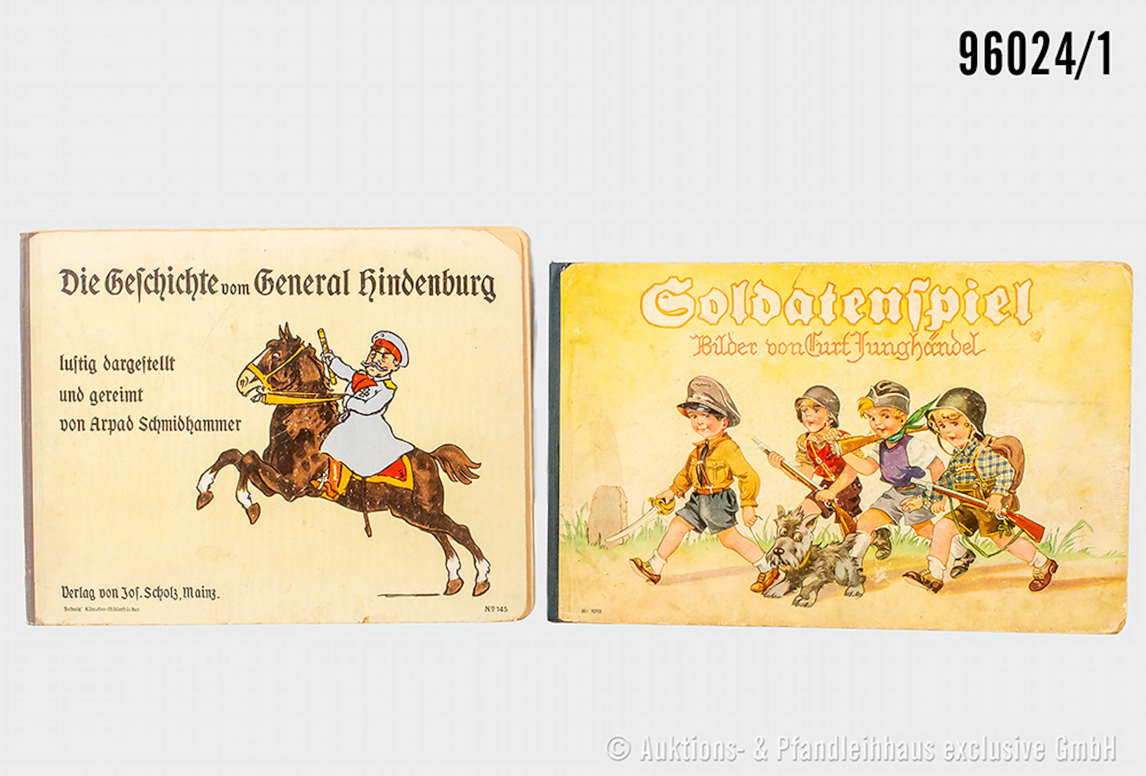 Konv. 2 Kinderbücher, VK, "Soldatenspiel", von Curt Junghändel, die