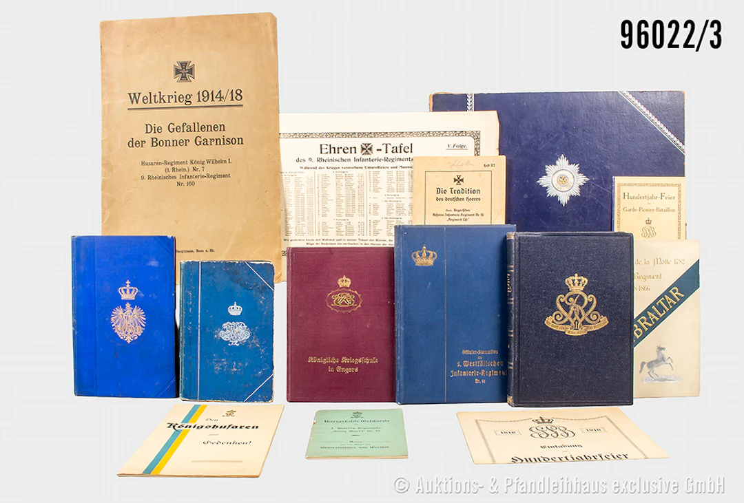 Konv. 26 überw. Regimentsgeschichten aus der Kaiserzeit, u.a. Leib-Husaren-Regim