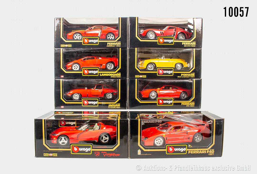Bburago Modellautos, dabei Lamborghini Diablo, Dodge Viper RT/10