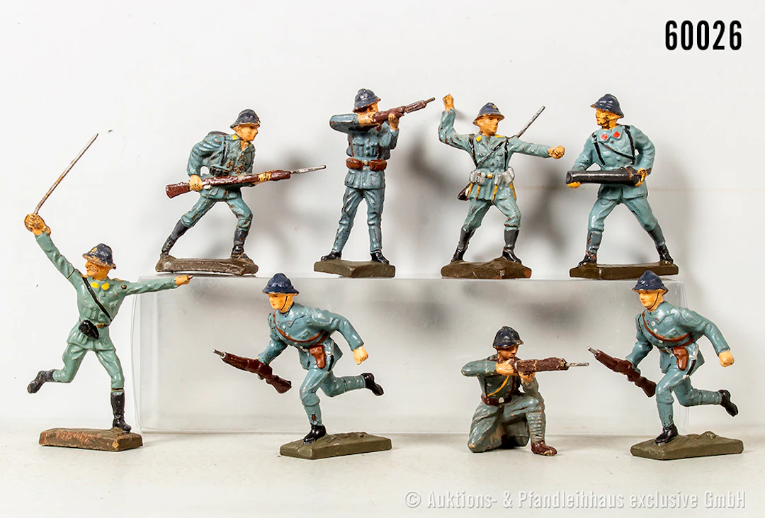 Lineol französische Soldaten, Masse, 7 cm, meist Z 1-2