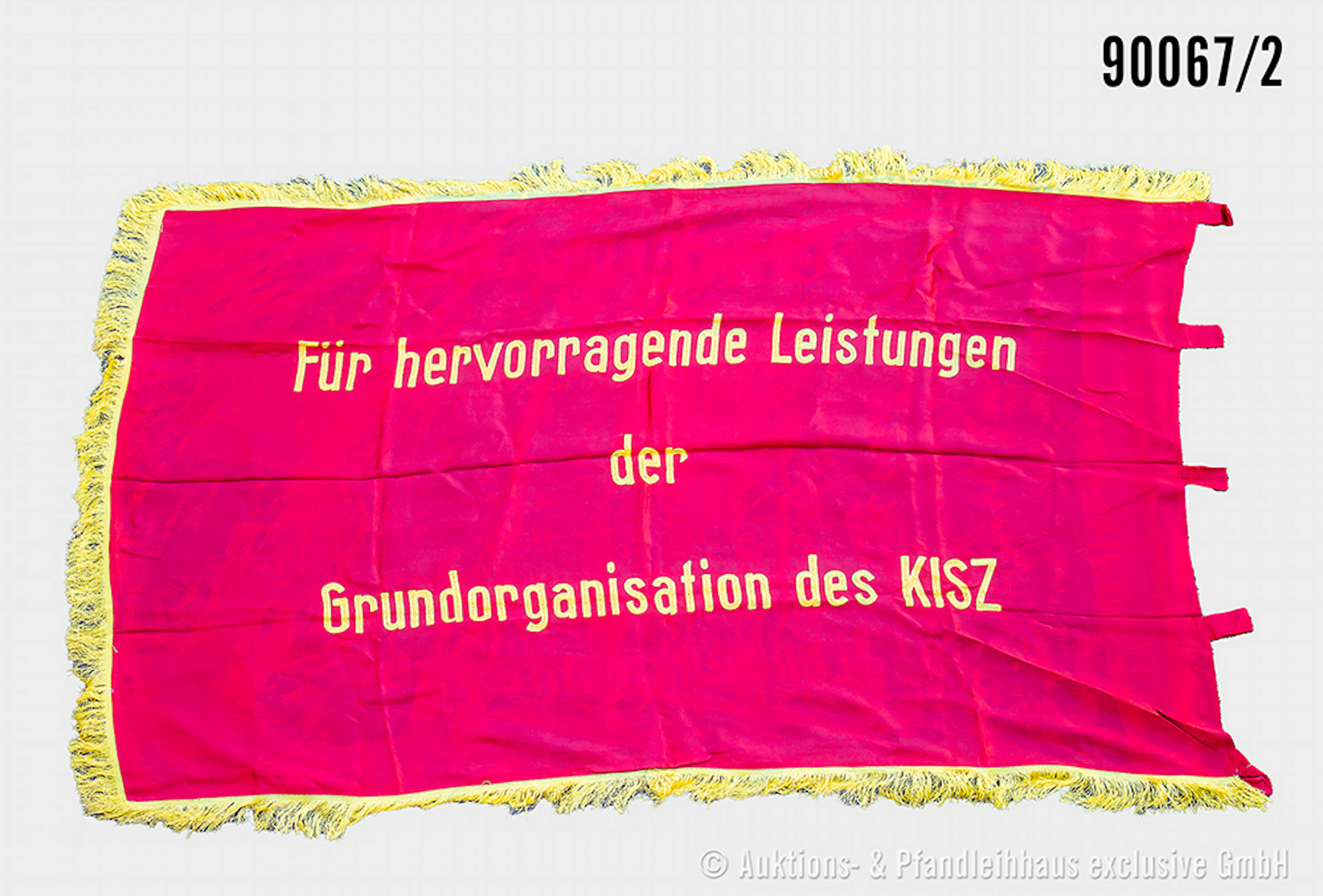 DDR FDJ-Fahne mit Fransen, beidseitig bestickt "Ehrenbanner Zentralrat