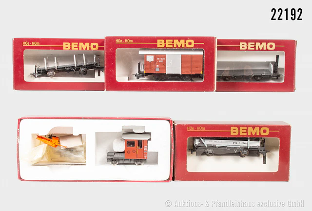 Bemo/Friho H0m Güterzug: Diesellok Tm 2/2, BZW, BN 2922 & 4 Wagen
