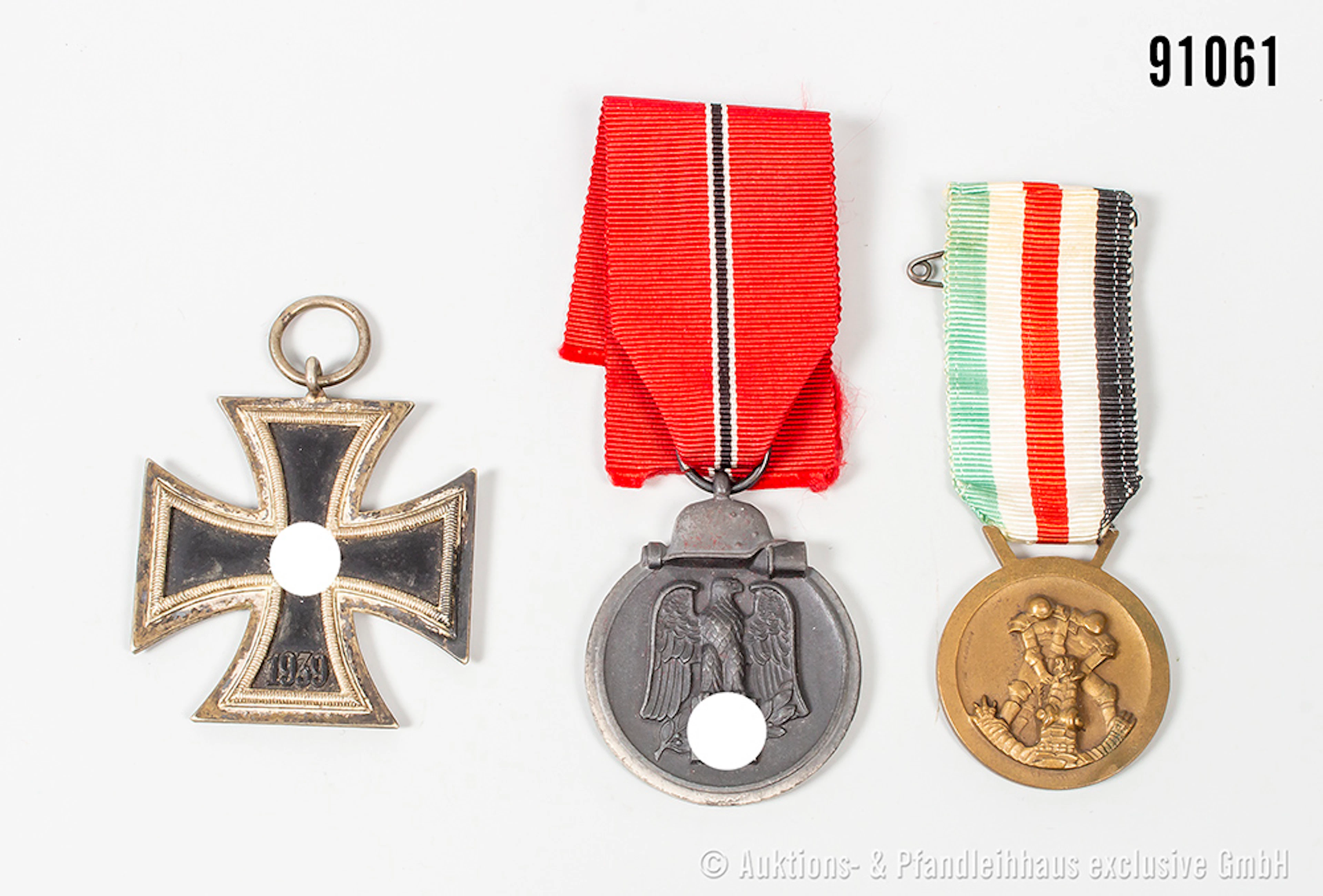 Konv. EK 2 1939, Ostmedaille und deutsch-italienische Feldzugsmedaille