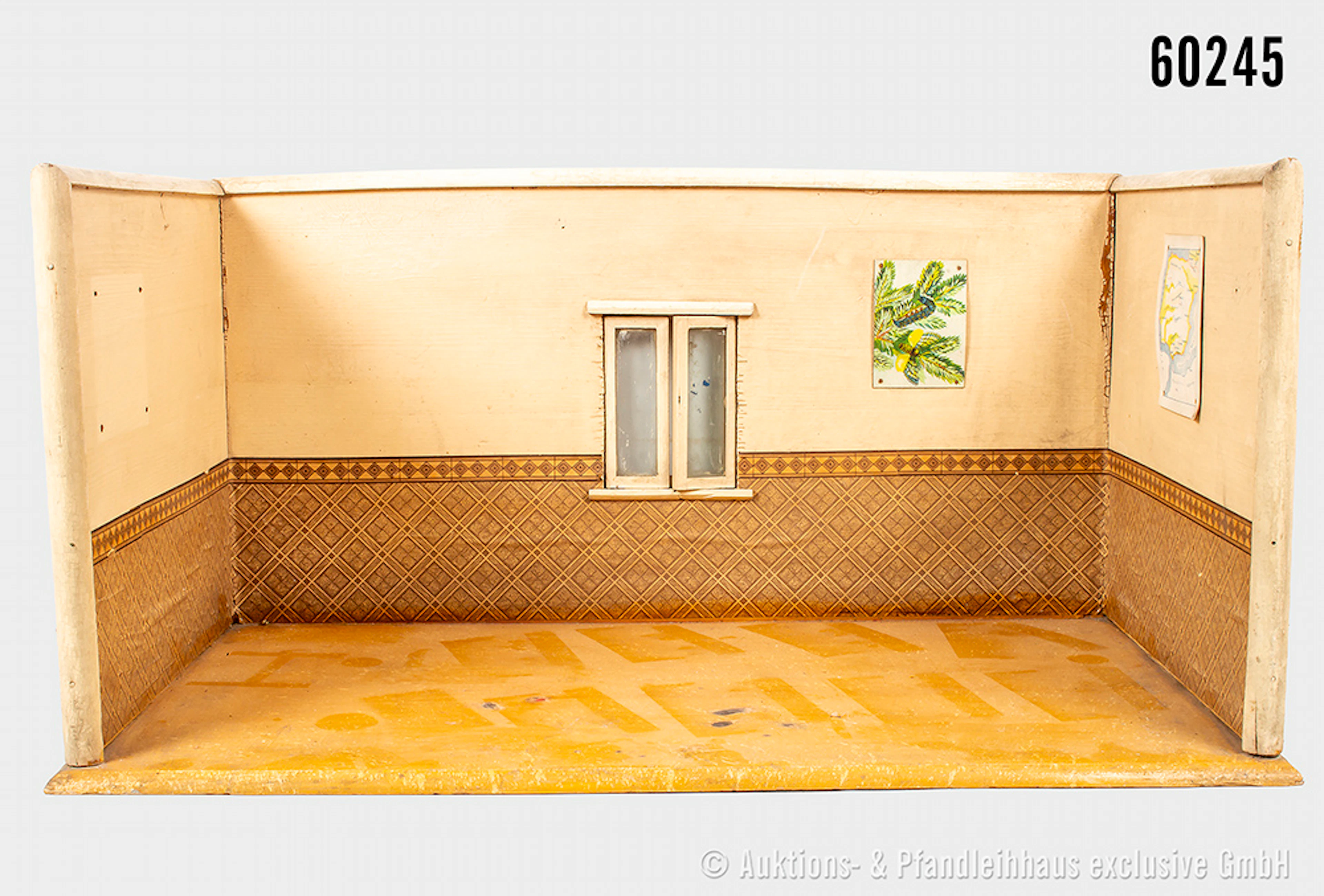 Gehäuse für Elastolin Schulklasse, Holz, Maße ca. 58 x 33,5 x 28,5