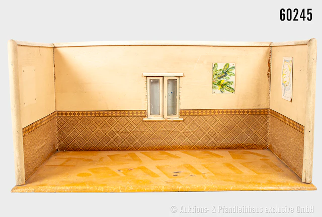 Gehäuse für Elastolin Schulklasse, Holz, Maße ca. 58 x 33,5 x 28,5