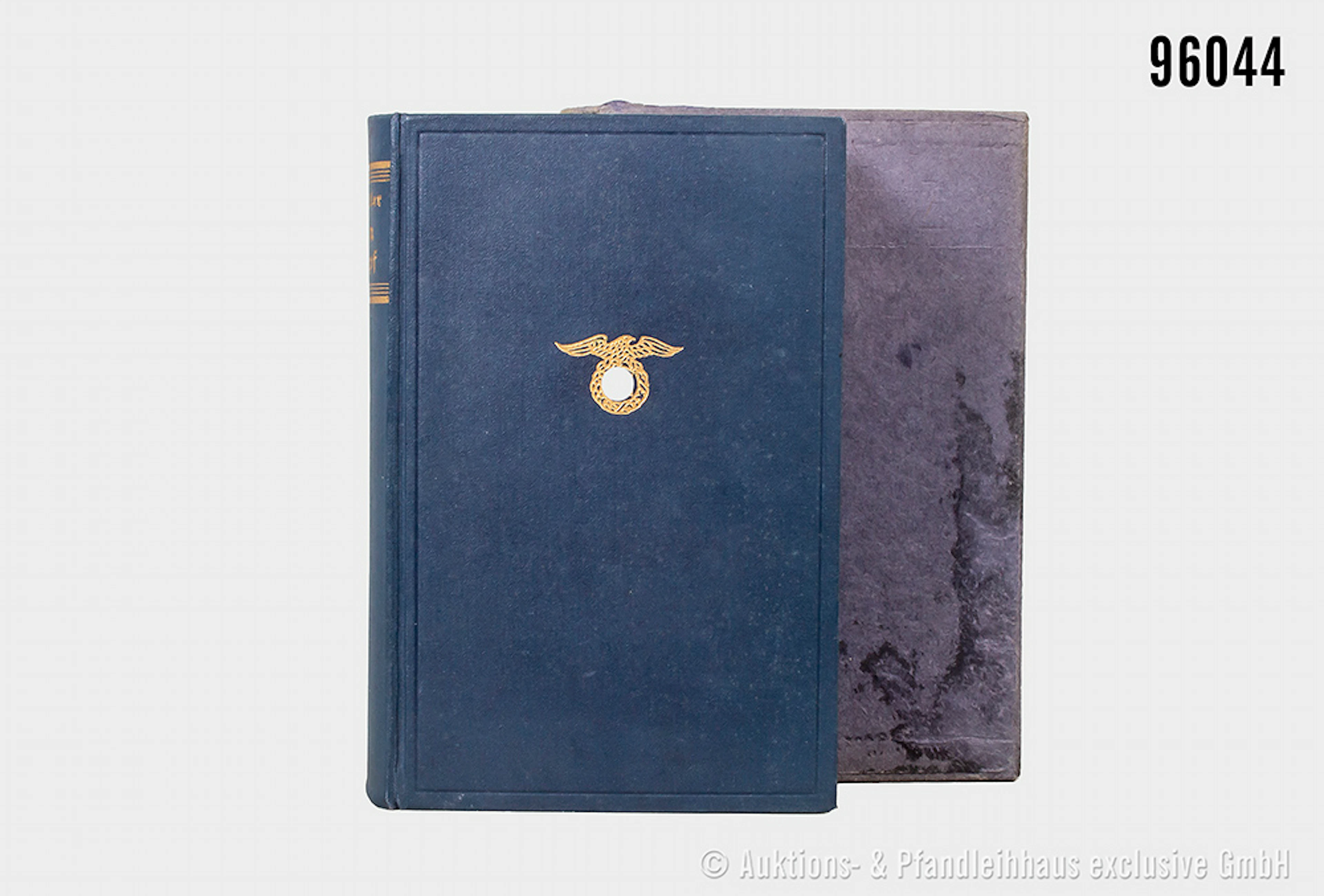 Adolf Hitler "Mein Kampf", Leinenausf. von 1933, im beschädigten Schuber
