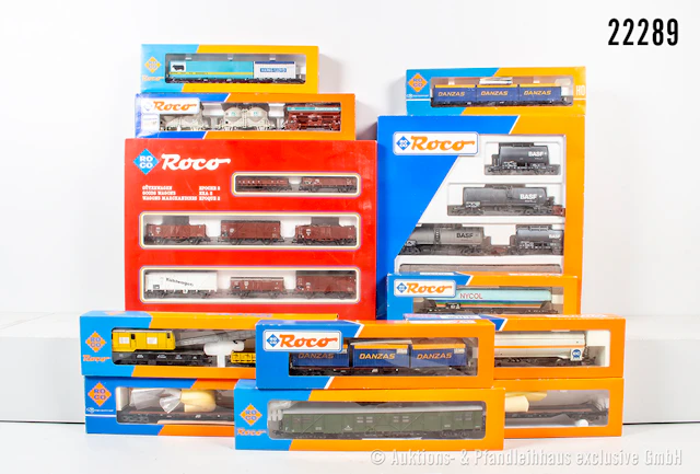 Roco H0: 244021 & 04057A Güterwagen-Sets & 10x Güterwagen, überw.