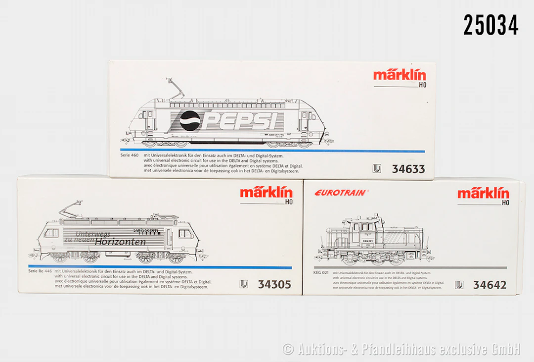Märklin digital H0: 34642 Diesellok, KEG, BN 021 & 34633 E-Lok, SBB