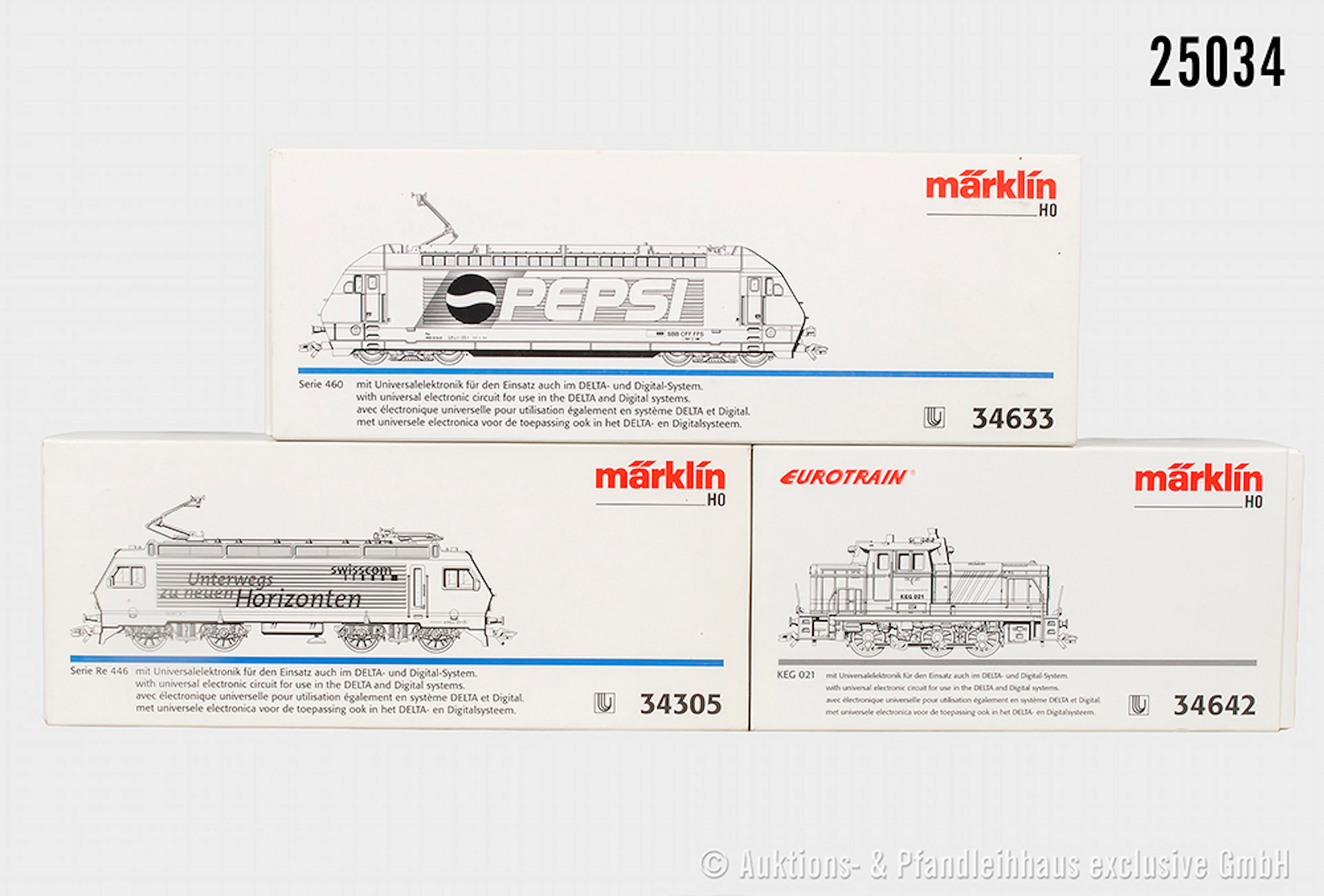 Märklin digital H0: 34642 Diesellok, KEG, BN 021 & 34633 E-Lok, SBB