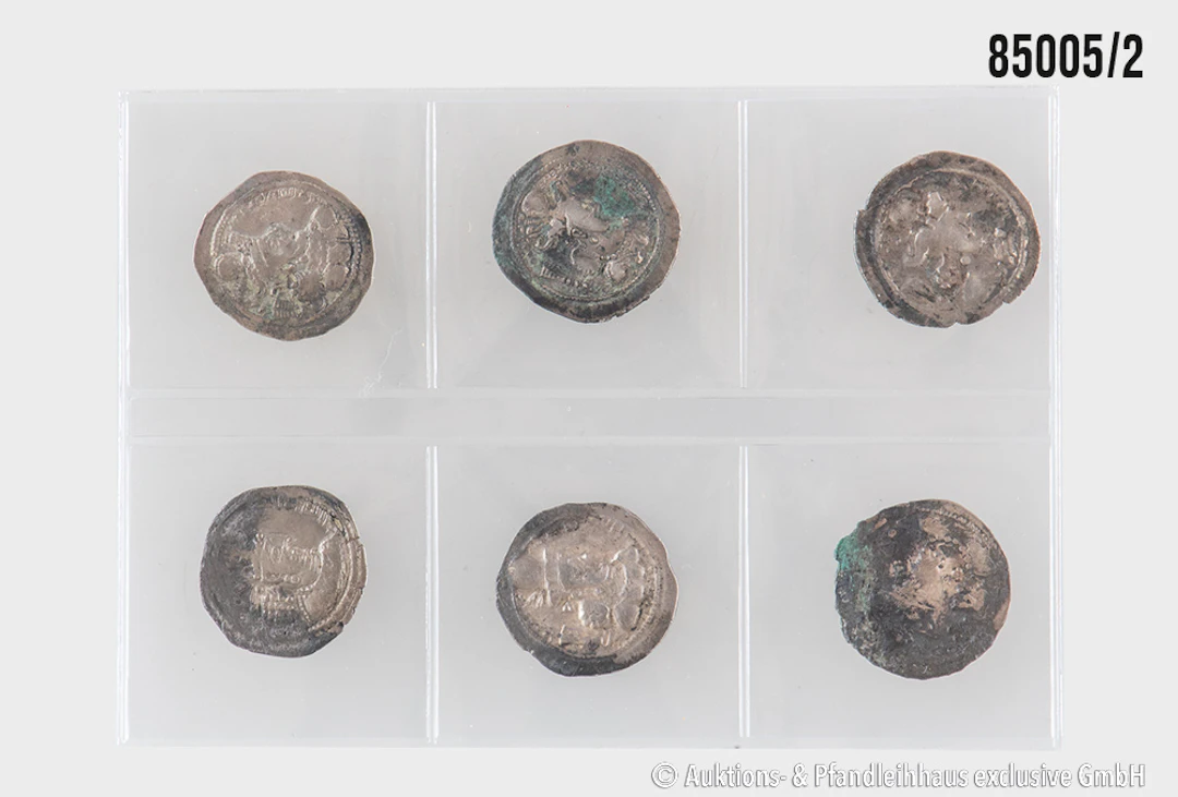 Konvolut 6 Sassanidische Münzen (Drachme), verschiedene Gewichte 3,61