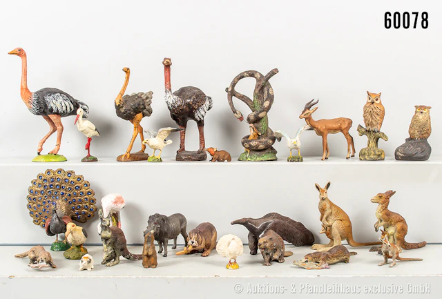 Tiere, u.a. Känguru, Schlange, Ameisenbär, Fischotter, Masse, u.a.