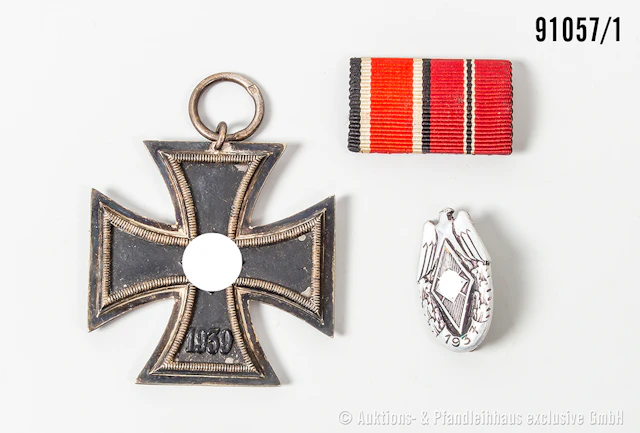 Konv. EK 2 1939, Hersteller "93" im Bandring, sowie HJ-Siegernadel