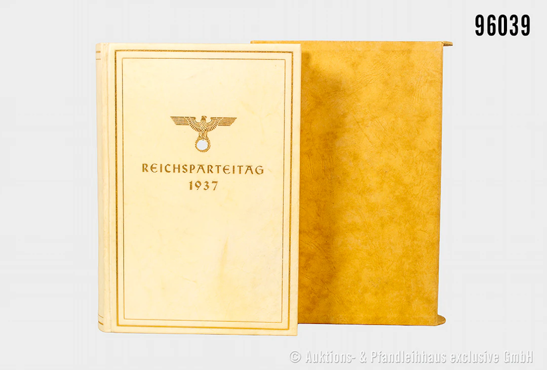 Pergament - Vorzugsausgabe "Der Parteitag der Arbeit " 1937, Rückenvergoldung