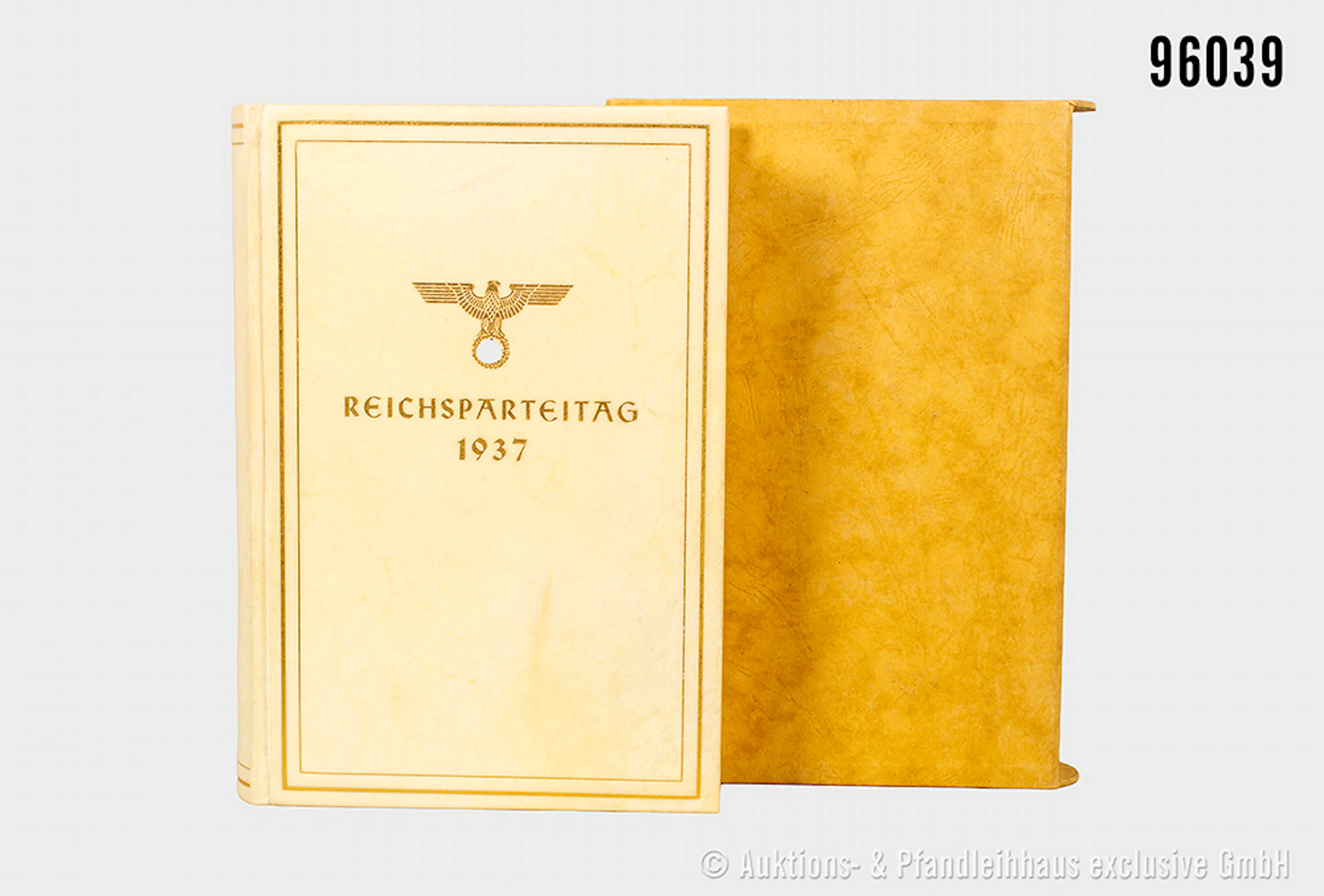 Pergament - Vorzugsausgabe "Der Parteitag der Arbeit " 1937, Rückenvergoldung