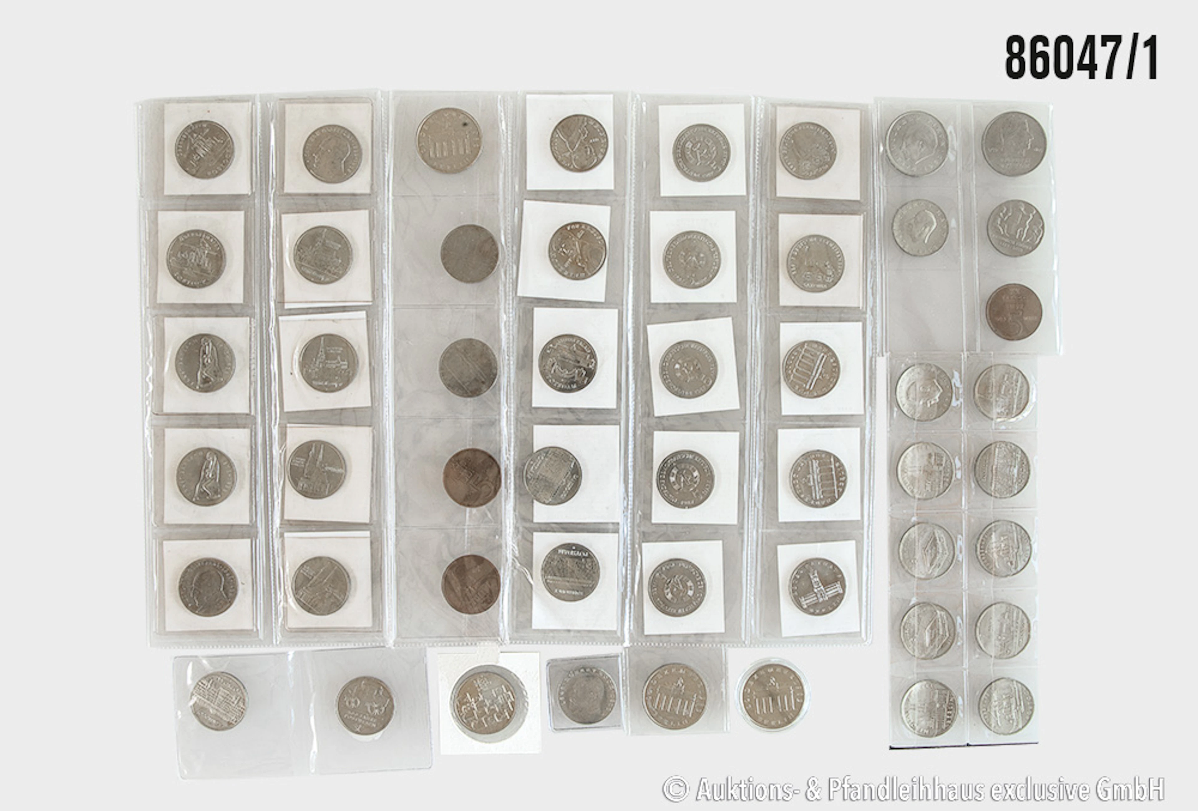 DDR Konvolut 5, 10 u. 20 Mark, überwiegend Gedenkmünzen, insg. 81
