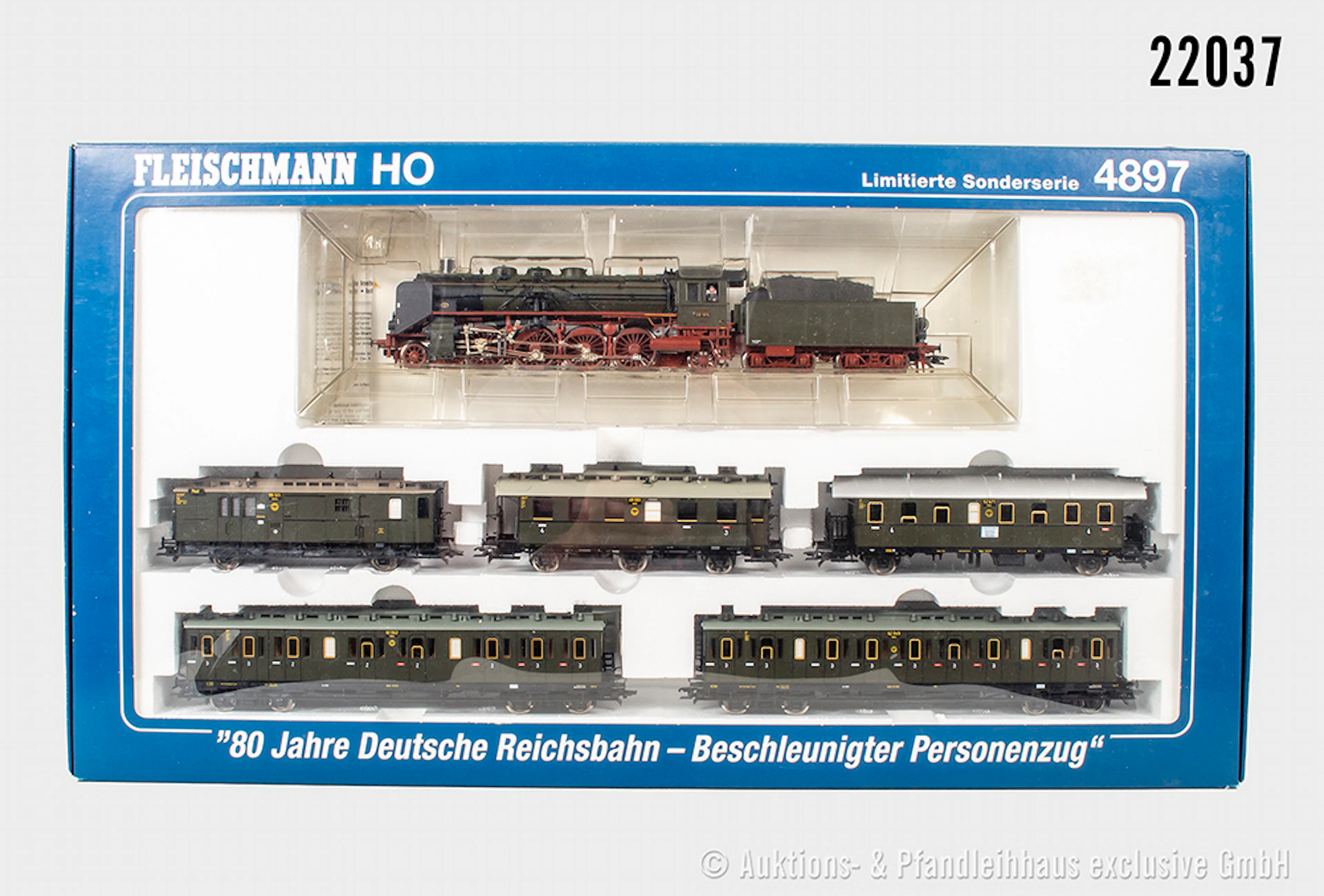 Fleischmann H0: 4897 Zug-Set "80 Jahre Deutsches Reich", Schlepptenderlok