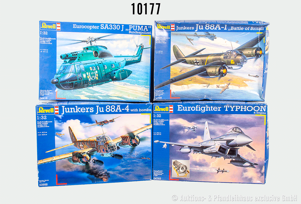 Revell Militärflugzeug-Bausätze, 03988, 04412, 04728 und 04783, 1:32