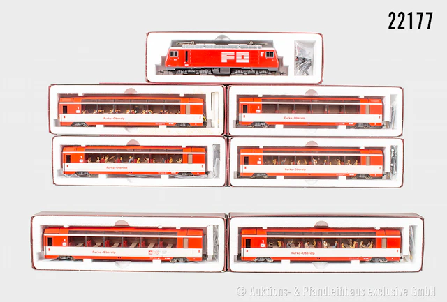 Bemo H0m Panorama-Personenzug, FO: E-Lok, BN 101 & 6x Wagen, 4x mit