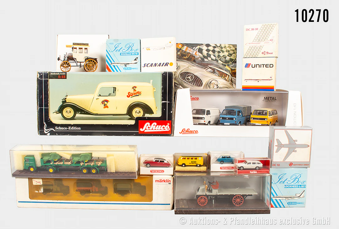 Konv. Modellfahrzeuge und Setpackungen, dabei Schuco, Schabak, Märklin