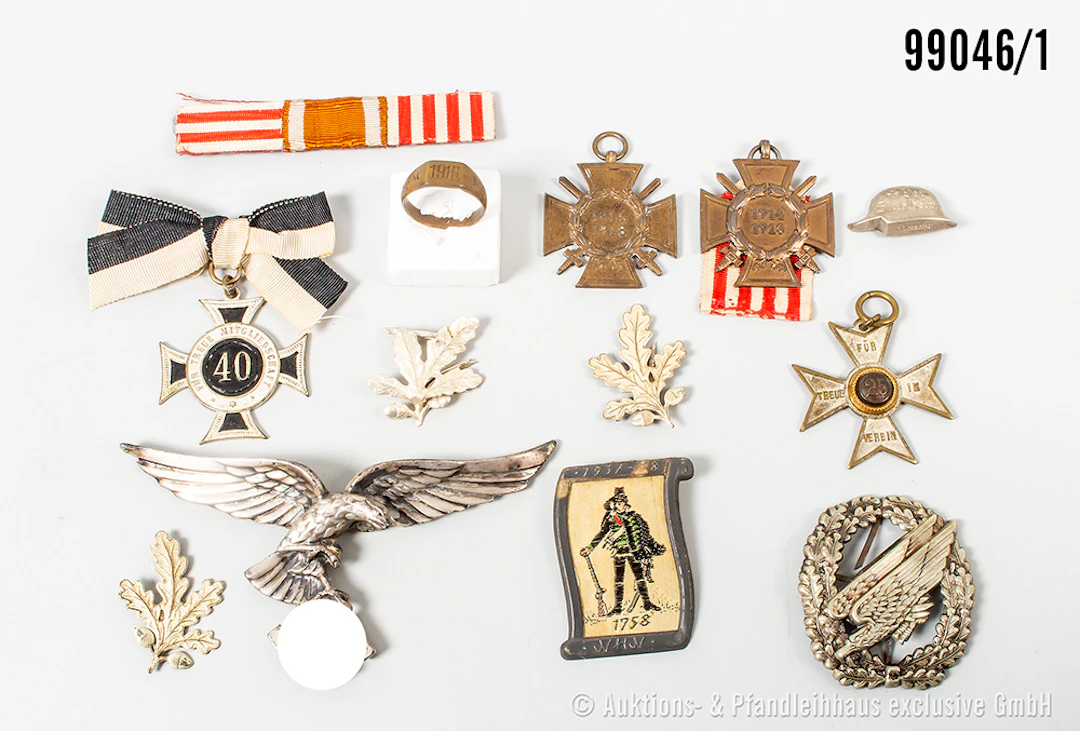 Konv. Verschiedenes, versch. Epochen, u.a. 2 EKF, 3 Kragenauflagen