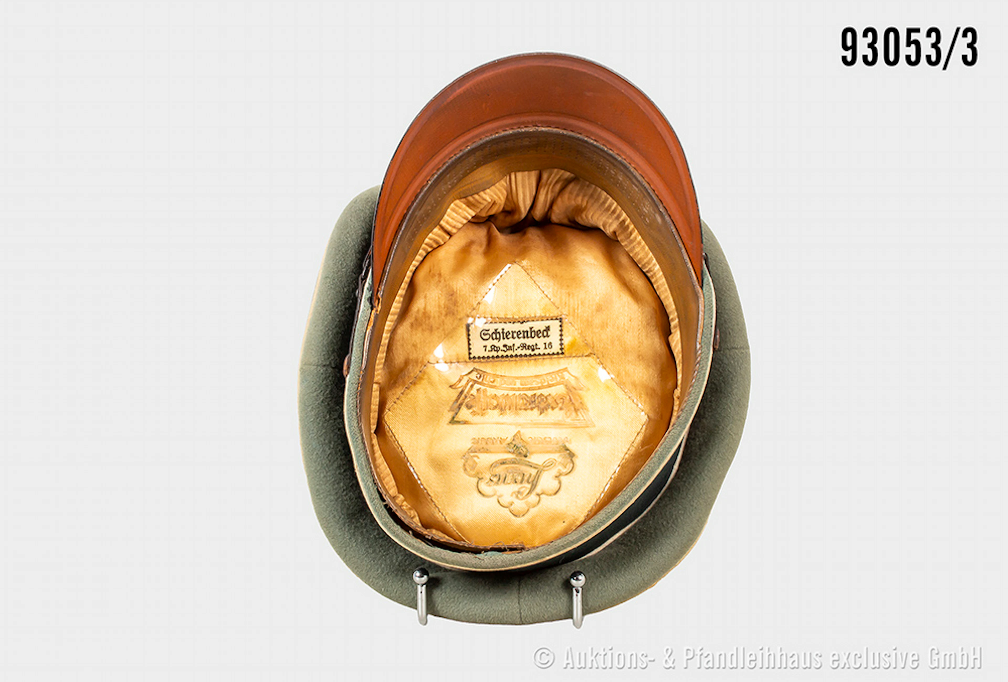 Schirmmütze für Mannschaften der Infanterie, komplett mit Effekten
