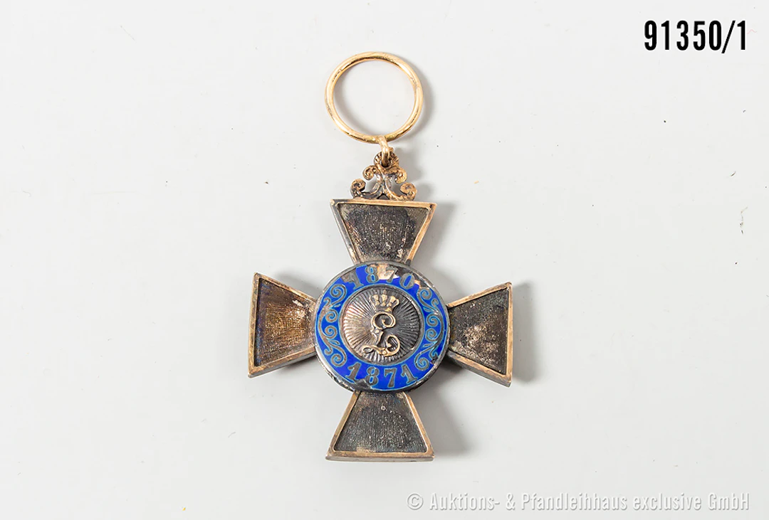 Bayern Verdienstkreuz für die Jahre 1870/71, teilw. Emailschaden
