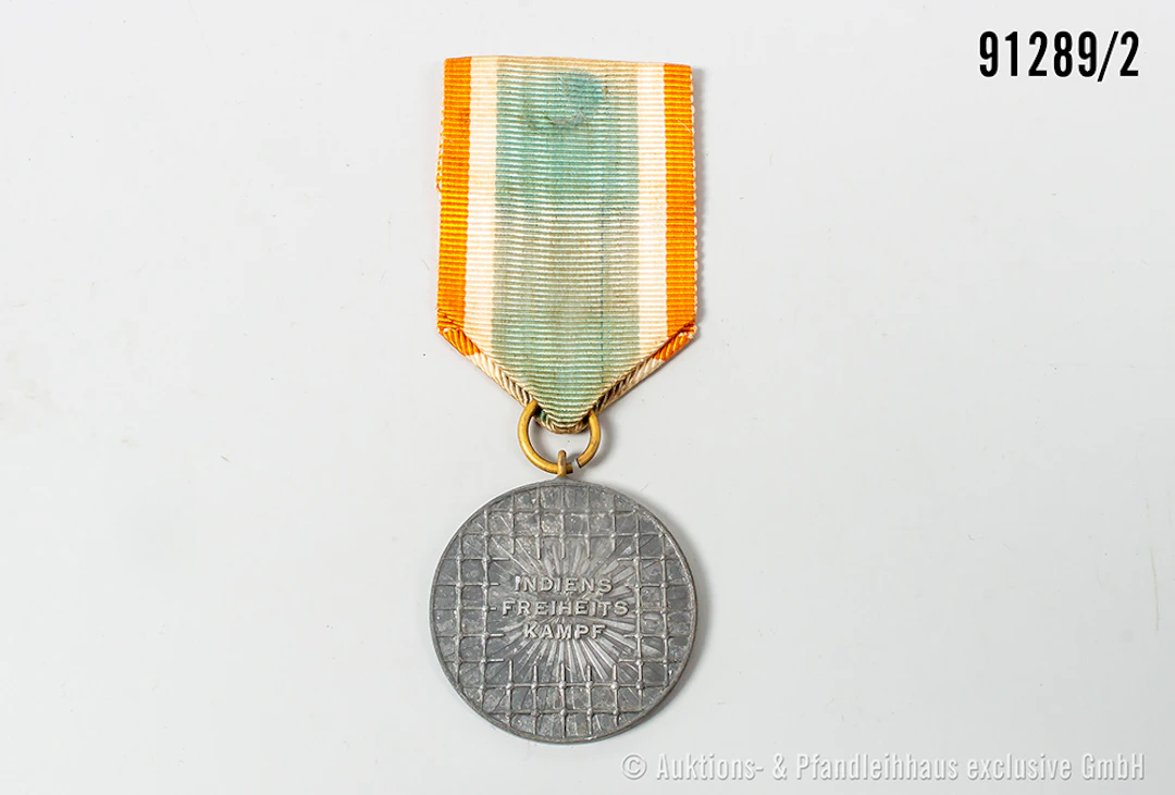 Azad-Hind-Medaille, Zinkausf., guter Zustand mit Altersspuren