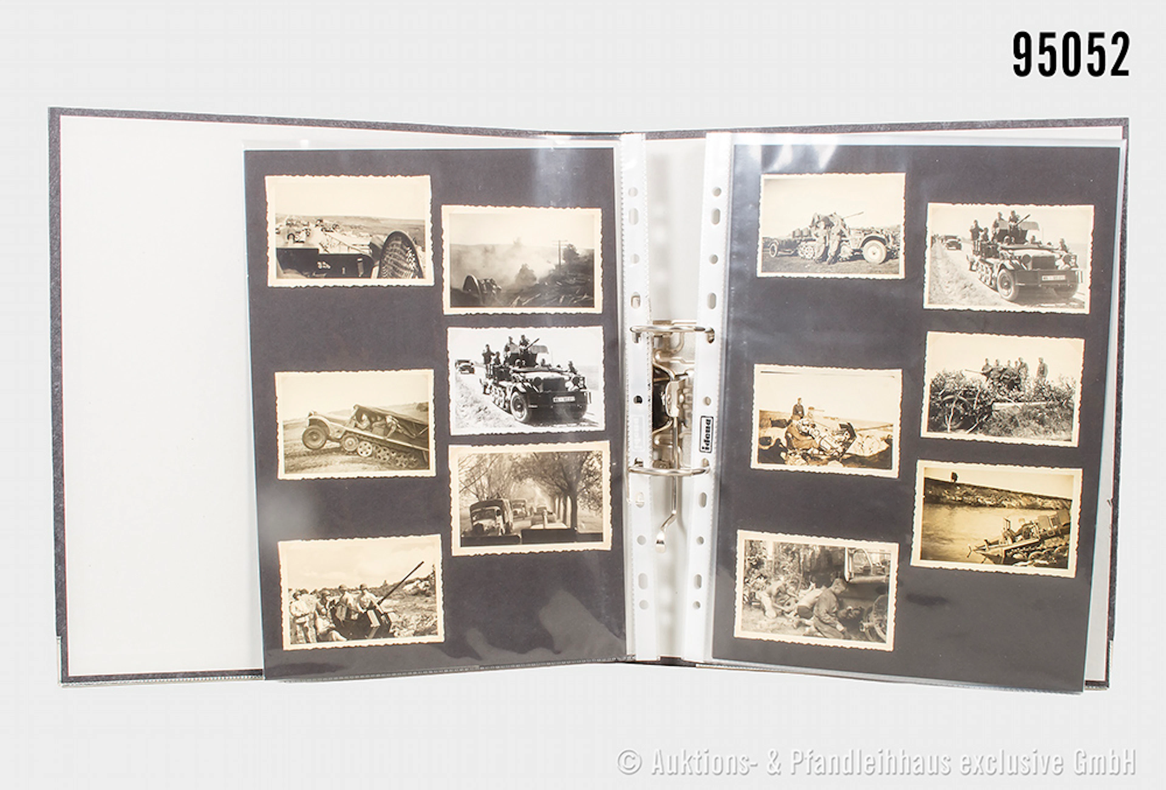 Konv. 3 Fotonachlässe, lose Fotoalbum-Seiten in einen Ordner abgeheftet