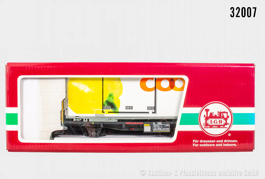LGB Spur 2m: 49890-01 Containerwagen, RhB, ?Coop mit gelber Paprika?