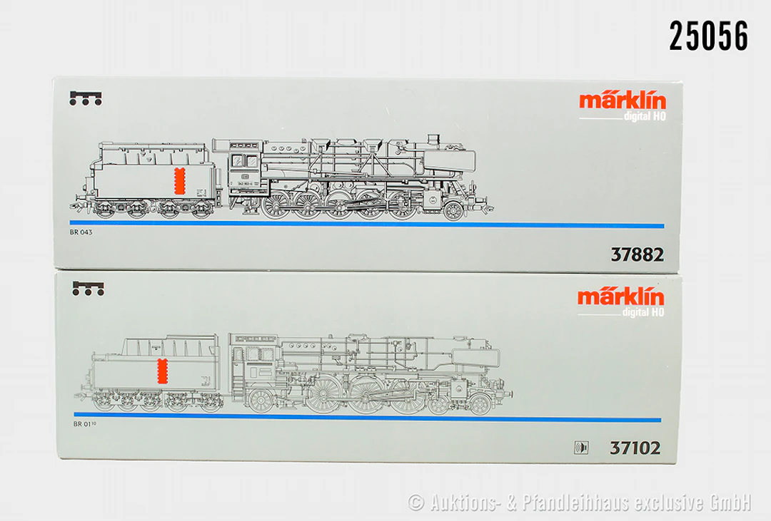 2x Märklin digital H0, Dampflok, DB: 37882, BN 043 903-4 , Rauchsatz