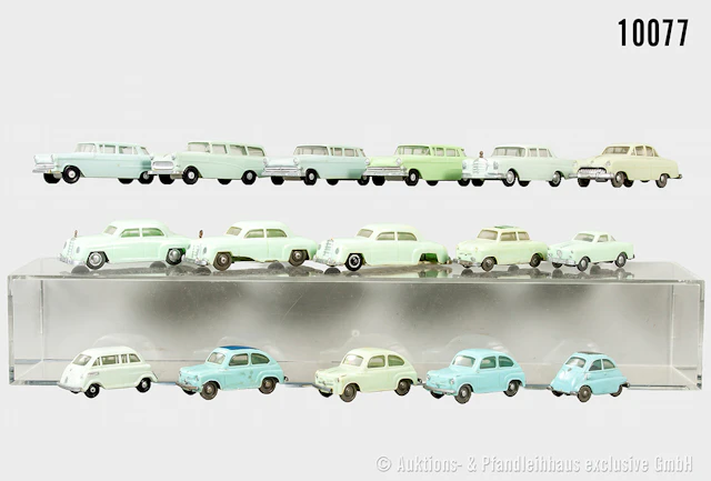 Siku Plastik Modellfahrzeuge, dabei Opel Kapitän, Mercedes 180, Goggo