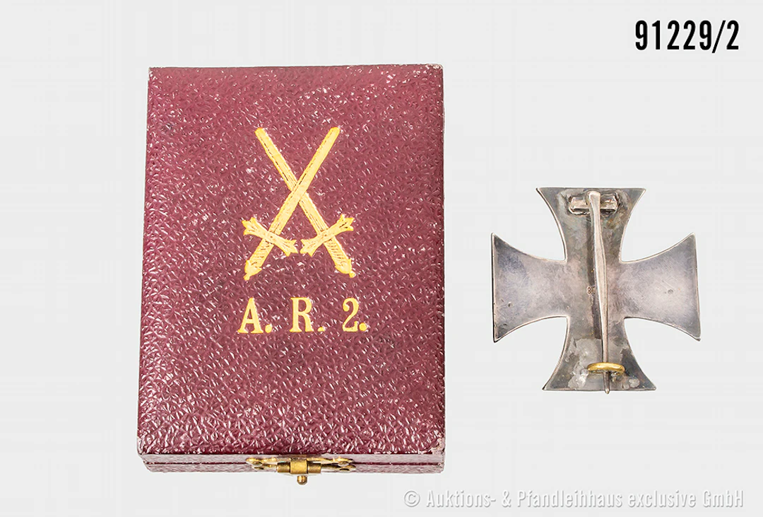 Konv. EK 1 1914, Silberpunze "950", Nadelhaken ergänzt, sowie beschädigtes