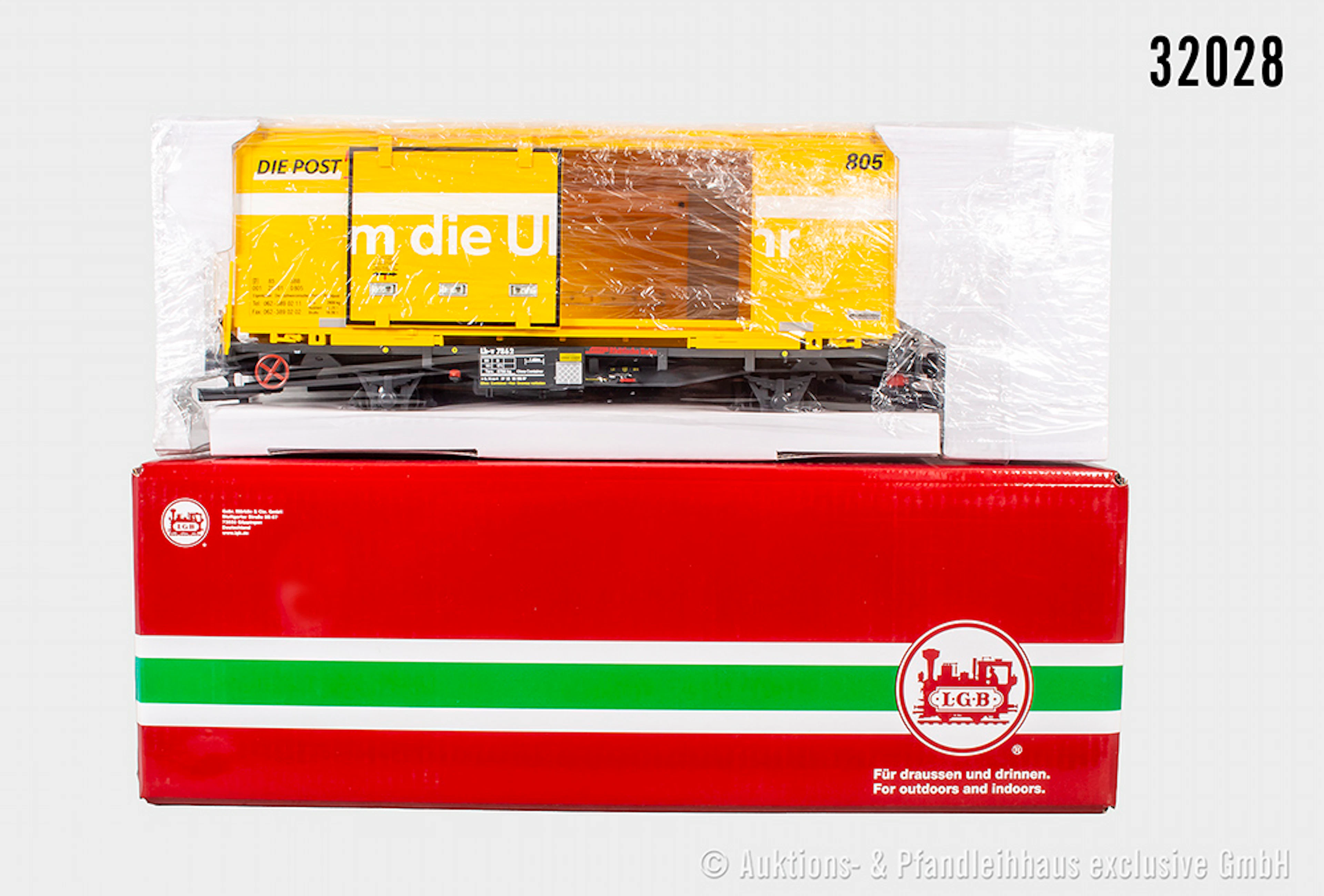 LGB Spur 2m: 47891 Containerwagen, RhB, "DIE POST", Z 1, OVP