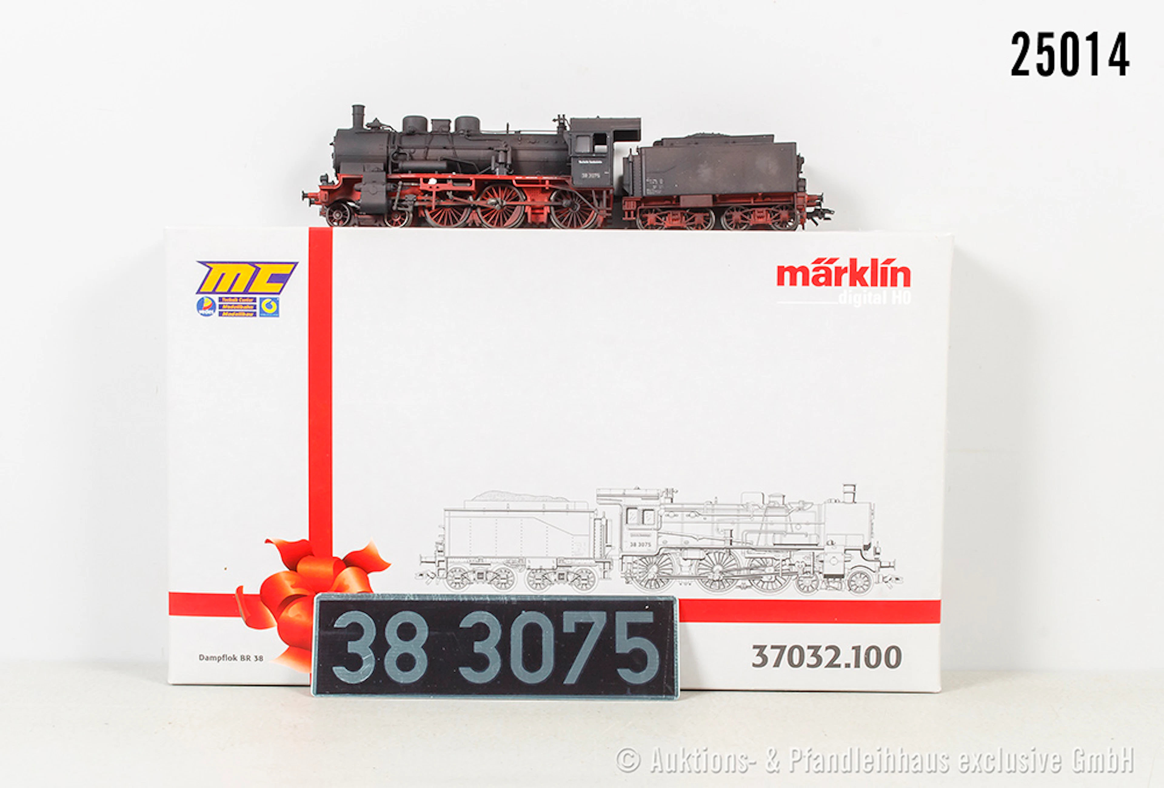 Märklin H0: 37032.100 Dampflok, DB, BN 38 3075, gealtert, mit Zertifikat