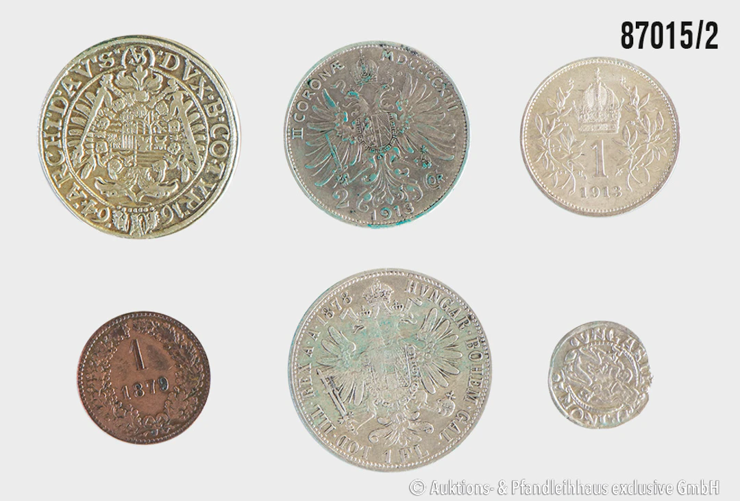 Österreich Ungarn Konvolut, 1x Denar 1543 Ferdinant I, Silber, 0,51