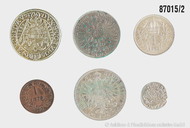 Österreich Ungarn Konvolut, 1x Denar 1543 Ferdinant I, Silber, 0,51