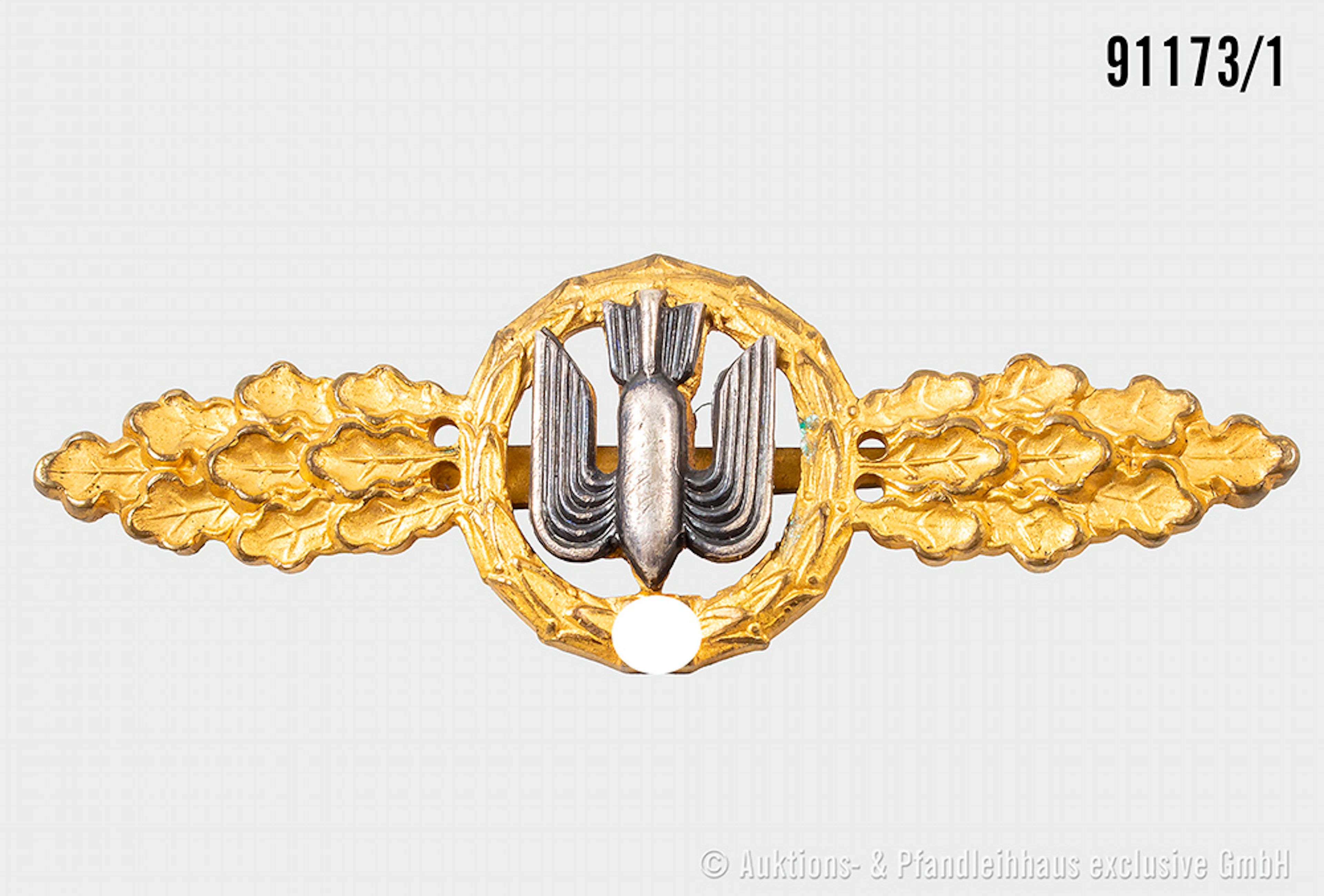 Frontflugspange für Kampflieger in Gold, Buntmetallausf., guter Zustand