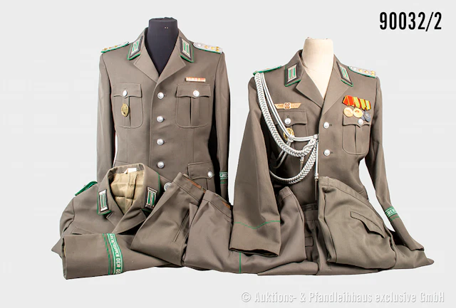 Konv. 6 Uniformen DDR Grenztruppen (Hosen und Jacken), diese komplett