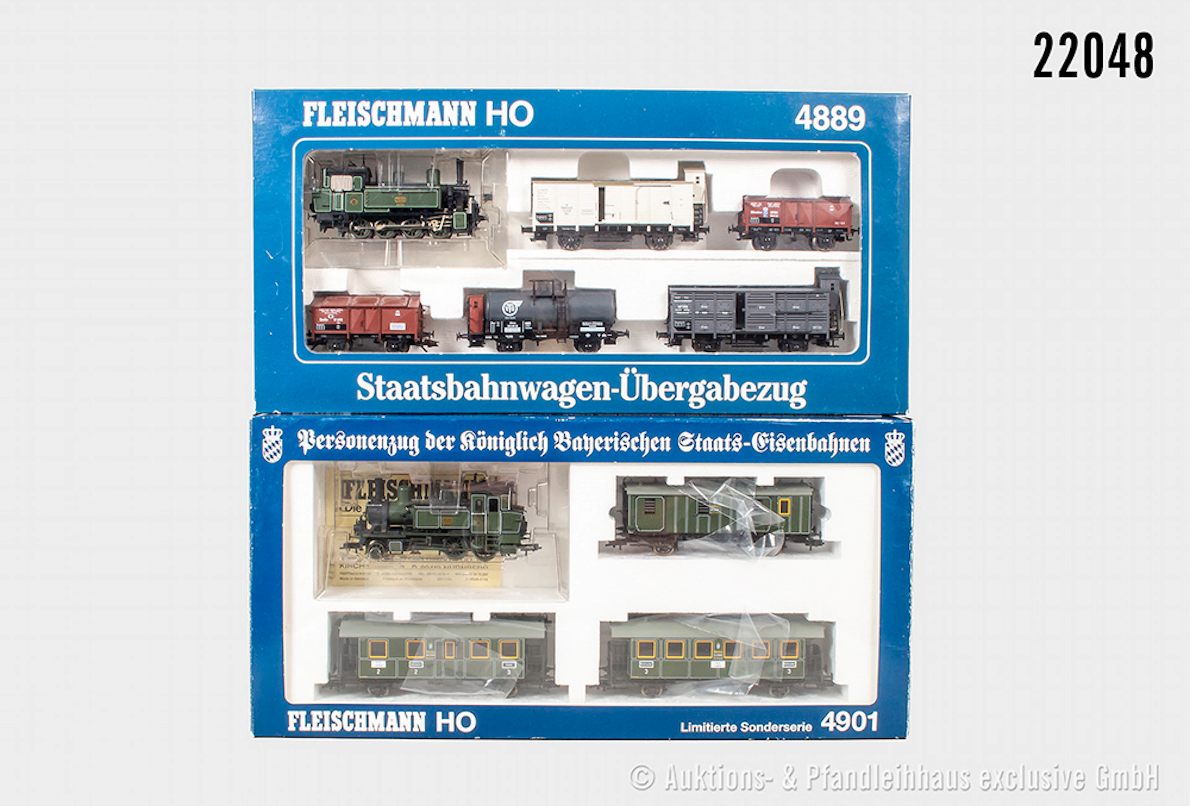2x Fleischmann H0 Zug-Sets, Länderbahnen: 4889 Dampflok GtL 4/4, BN
