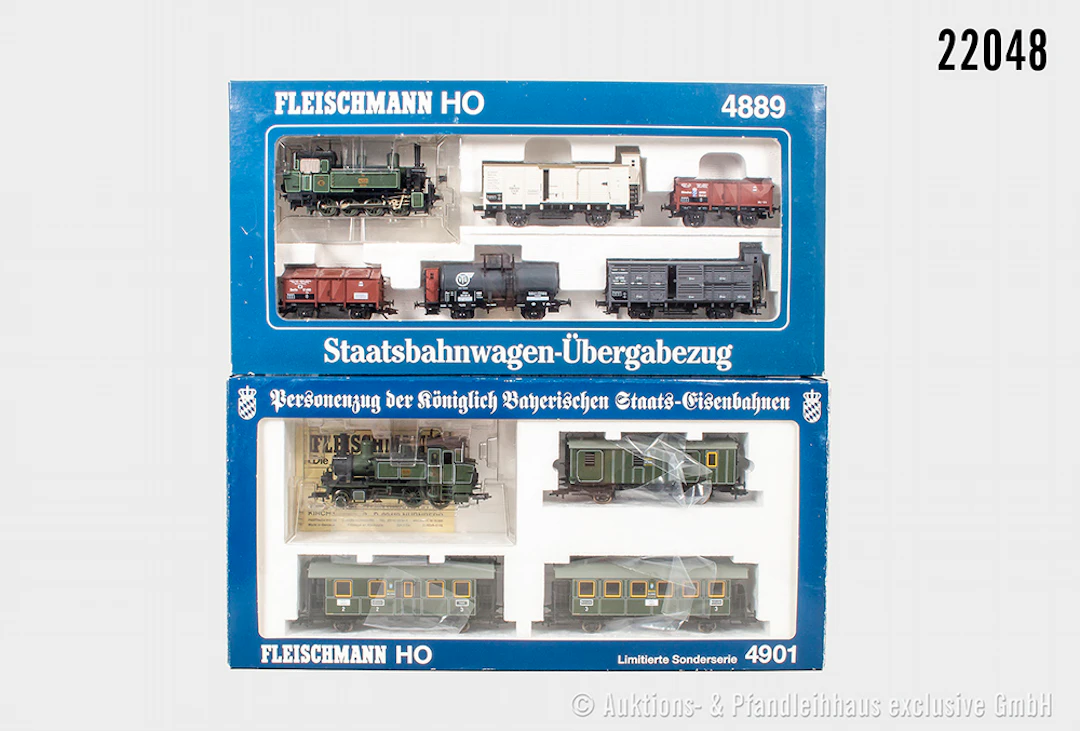 2x Fleischmann H0 Zug-Sets, Länderbahnen: 4889 Dampflok GtL 4/4, BN