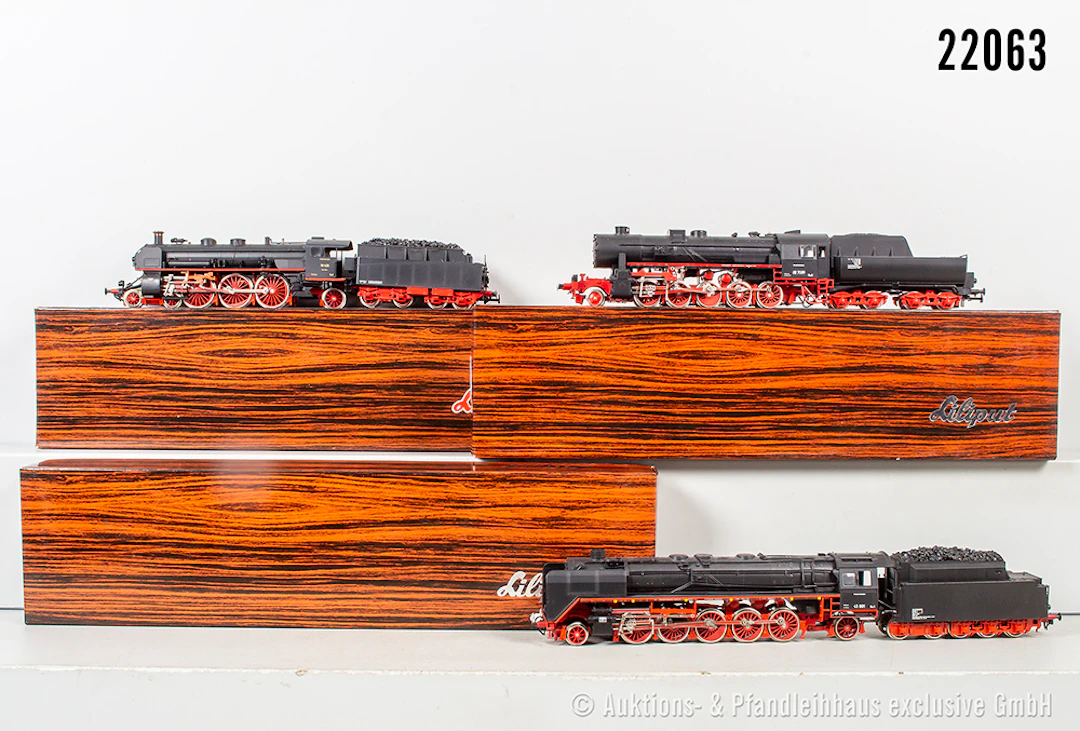 3x Liliput H0 Dampflok, DRG: 4501, BN 45 001 & 4502, BN 527059 & 1804