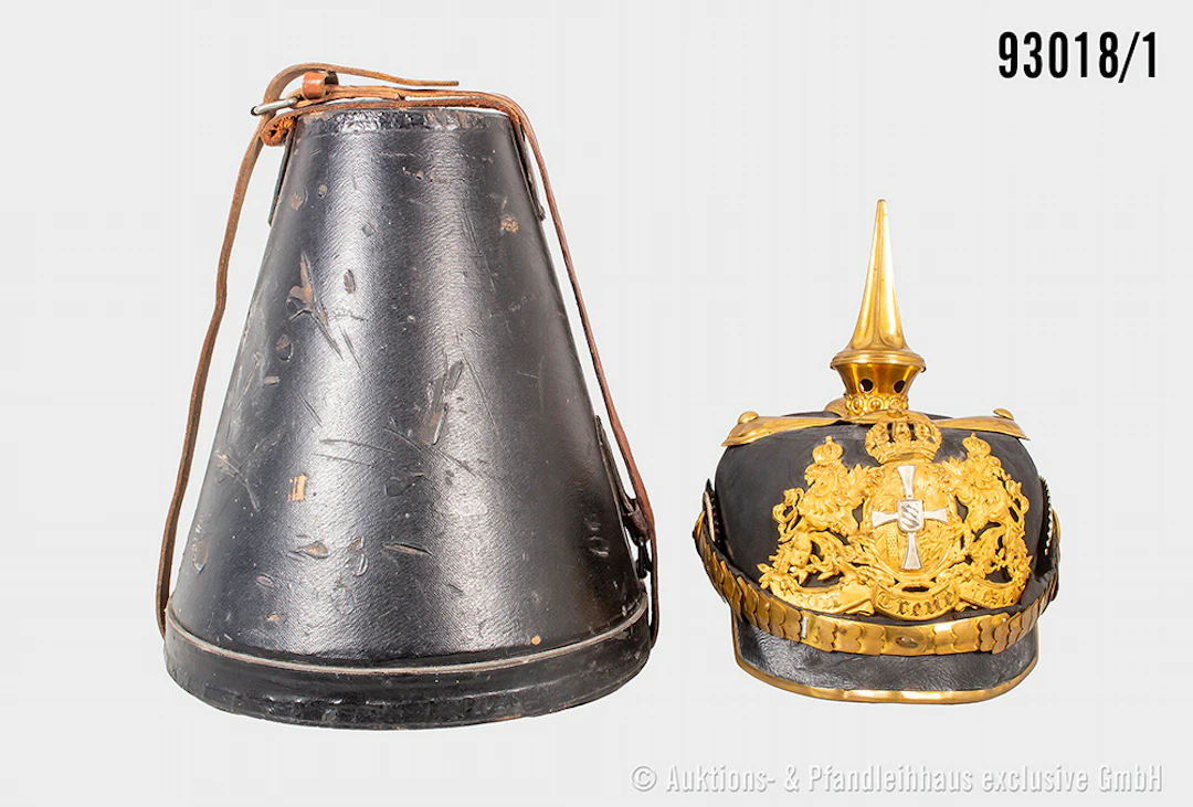 Bayern, Pickelhaube für Reserve-Offiziere der Kavallerie, komplett