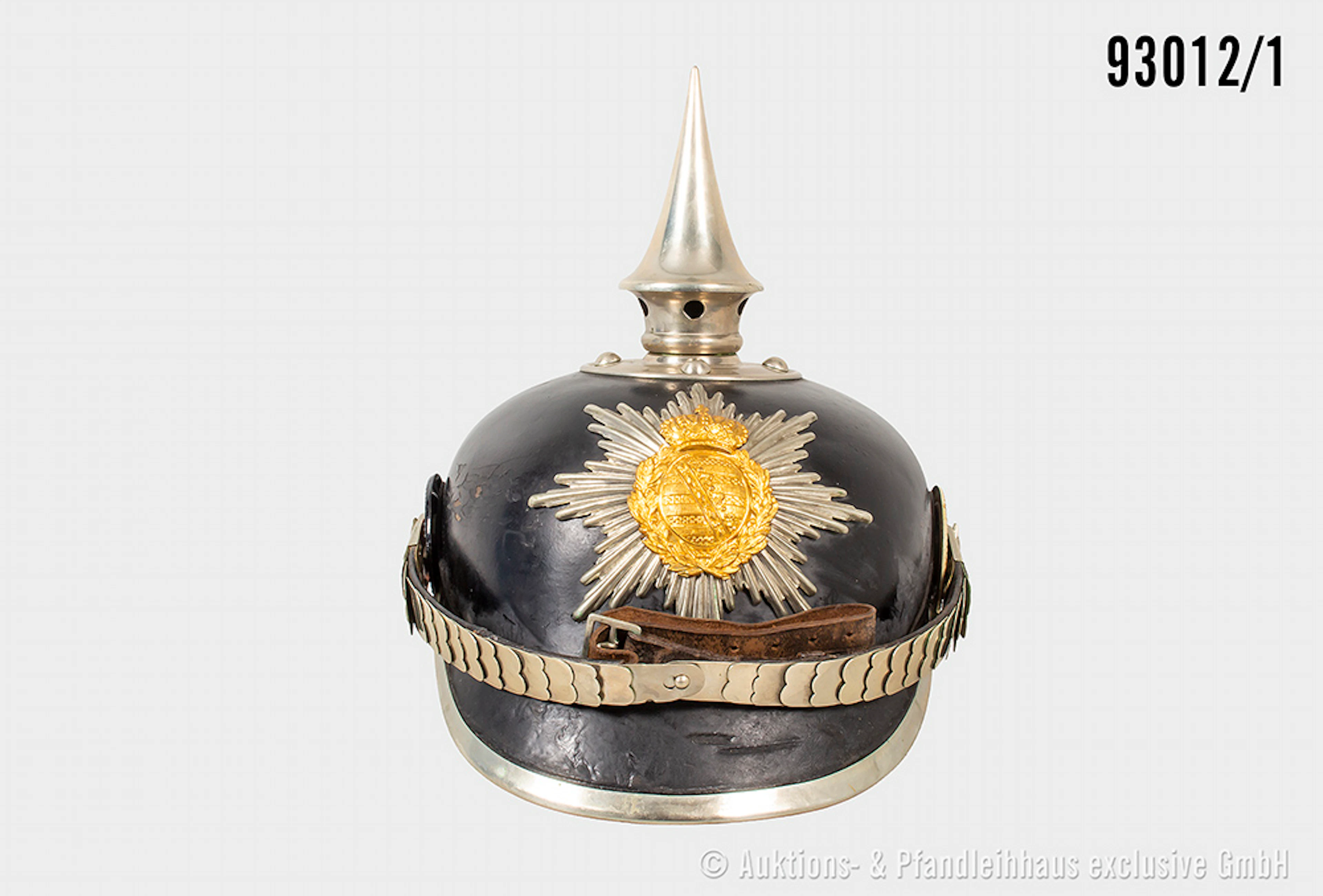 Sachsen, Pickelhaube für Leib-Grenadiere, komplett mit Emblem, keine
