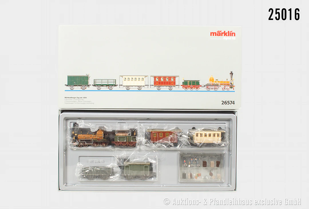 Märklin digital H0: 26574 Württemberger Zug-Set um 1859, Schlepptenderlok