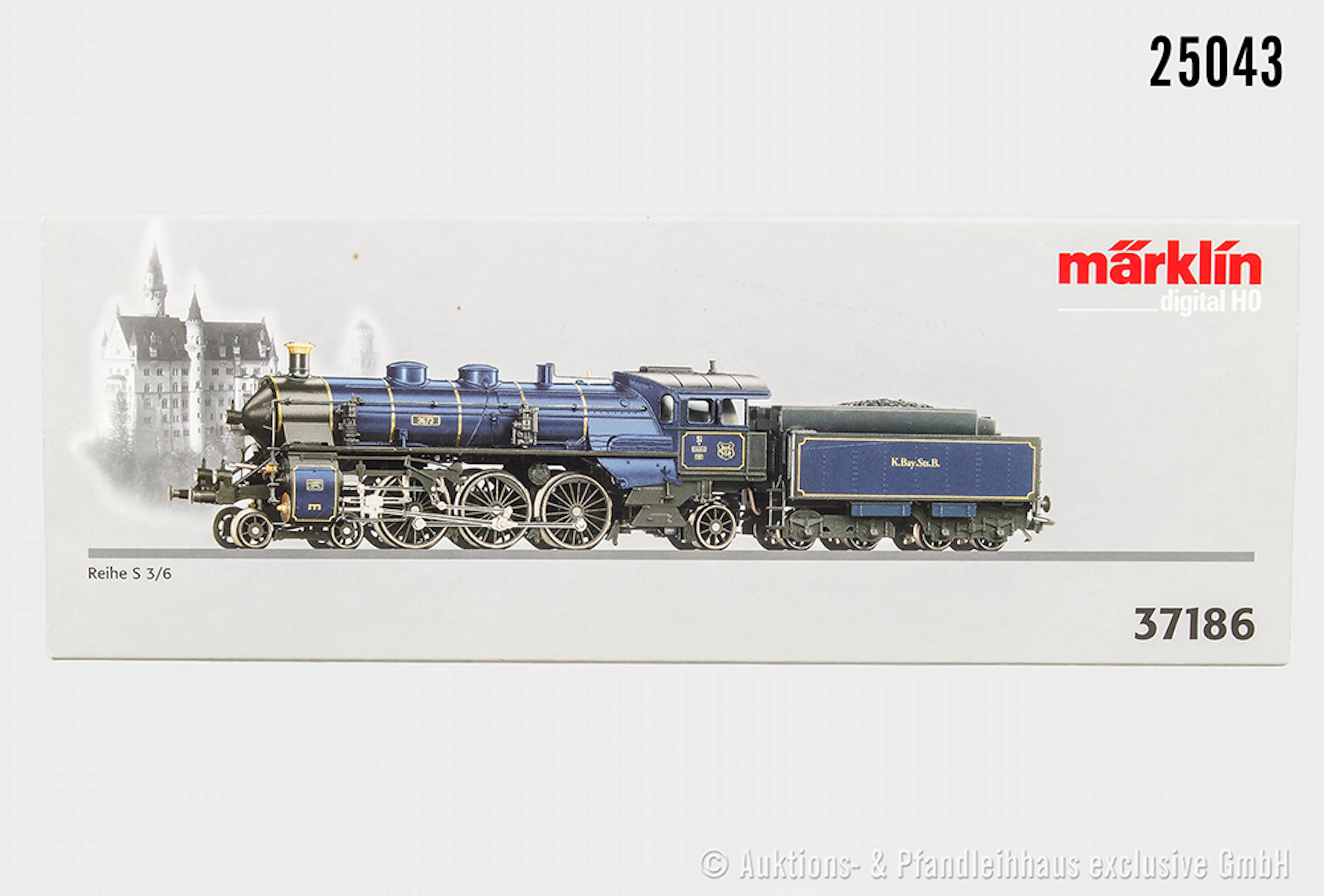 Märklin digital H0: 37186 Dampflok S3/6, K.Bay.Sts.B., BN 3673, Z 0, OVP