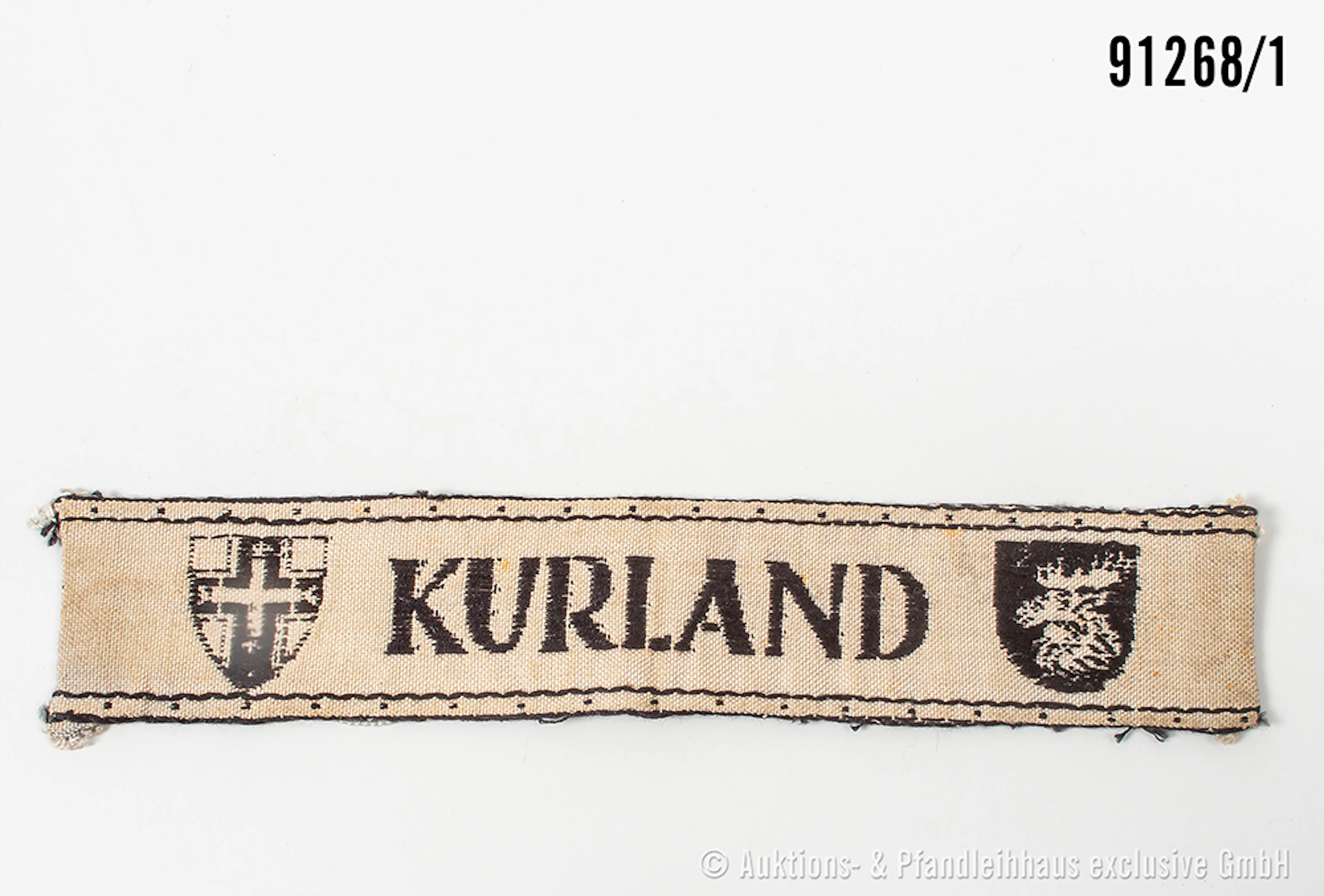 Ärmelband Kurland, L ca. 20 cm, guter Zustand mit Alters- und Tragespuren
